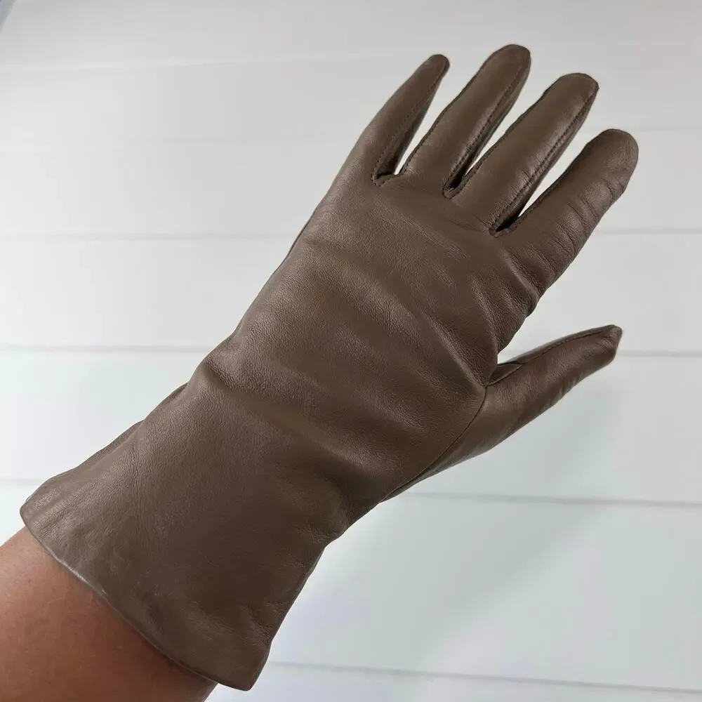 Grandoe Vintage Light brown Women’s leather Gloves Size 7.5